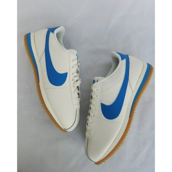 * 7 MEN'S NIKE CORTEZ DM4044-112 RUNNING SNEAKERS WHITE SAIL / BLUE - Picture 1 of 8